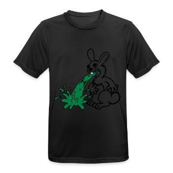 Häschen kotzt - Männer T-Shirt atmungsaktiv - Schwarz - Vorne - AI Model Male 178 light (178cm)
