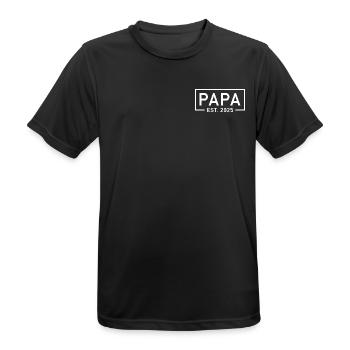 Papa 2025 Papa seit 2025 Papa Est 2025 - Männer T-Shirt atmungsaktiv - Schwarz - Vorne - AI Model Male 178 light (178cm)