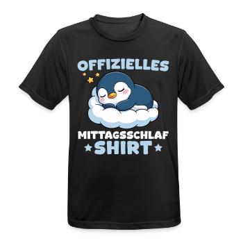 Mittagsschlaf Shirt - Schlafender Pinguin - Männer T-Shirt atmungsaktiv - Schwarz - Vorne - AI Model Male 178 light (178cm)