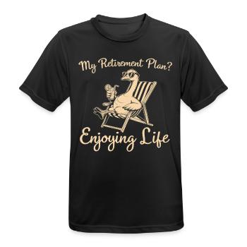 Plan für die Rente - Leben genießen - Männer T-Shirt atmungsaktiv - Schwarz - Vorne - AI Model Male 178 light (178cm)