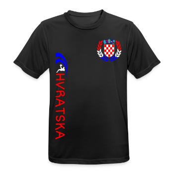 Croatie Football - T-shirt respirant Homme - noir - Devant - AI Model Male 178 light (178cm)