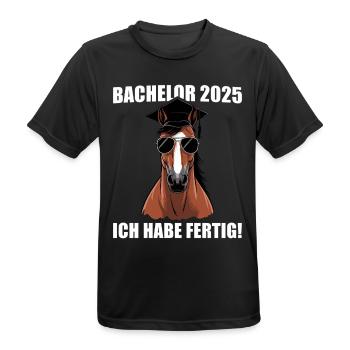 Bachelor Abschluss 2025 Studium bestanden - Männer T-Shirt atmungsaktiv - Schwarz - Vorne - AI Model Male 178 light (178cm)