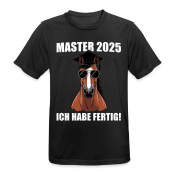 Master Abschluss 2025 Studium bestanden - Männer T-Shirt atmungsaktiv - Schwarz - Vorne - AI Model Male 178 light (178cm)