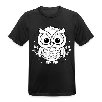 Cute Kids Owl - Men's Breathable T-Shirt - black - Front - AI Model Male 178 light (178cm)