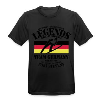 skispringer - skispringen - ski jumping - Männer T-Shirt atmungsaktiv - Schwarz - Vorne - AI Model Male 178 light (178cm)