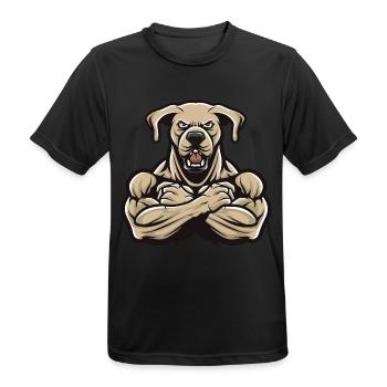 Labrador Dog Muscles Bodybuilding - Men's Breathable T-Shirt - black - Front - AI Model Male 178 light (178cm)