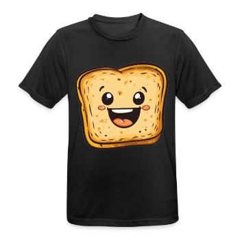 Pain grillé rieur - T-shirt respirant Homme - noir - Devant - AI Model Male 178 light (178cm)