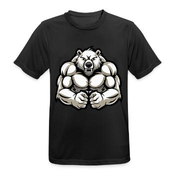 Polar Bear Muscles Bodybuilding Polar Bear - Men's Breathable T-Shirt - black - Front - AI Model Male 178 light (178cm)