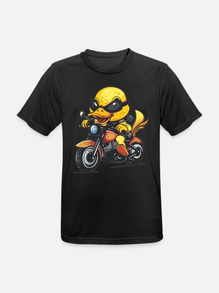 Motorrad Ente mit Sonnenbrille - Männer T-Shirt atmungsaktiv - Schwarz