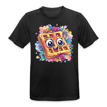 Fröhliche Waffelparty - Männer T-Shirt atmungsaktiv - Schwarz - Vorne - AI Model Male 178 light (178cm)