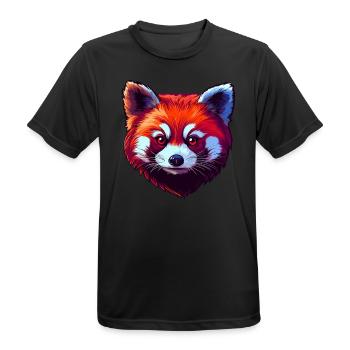 Portrait de panda roux - T-shirt respirant Homme - noir - Devant - AI Model Male 178 light (178cm)