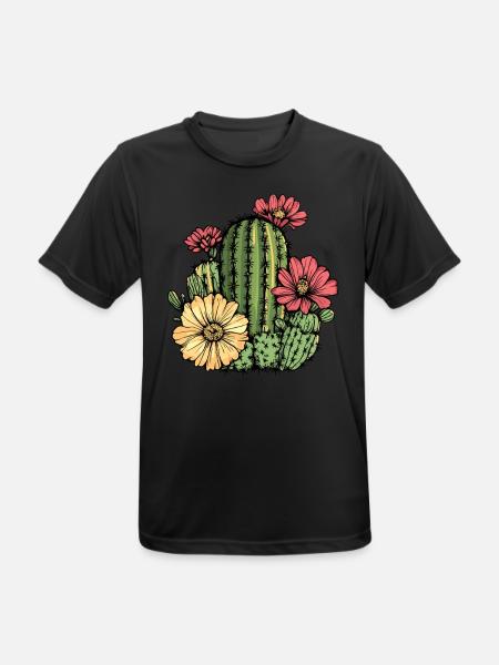 Cactus with flowers - Men's Breathable T-Shirt - black