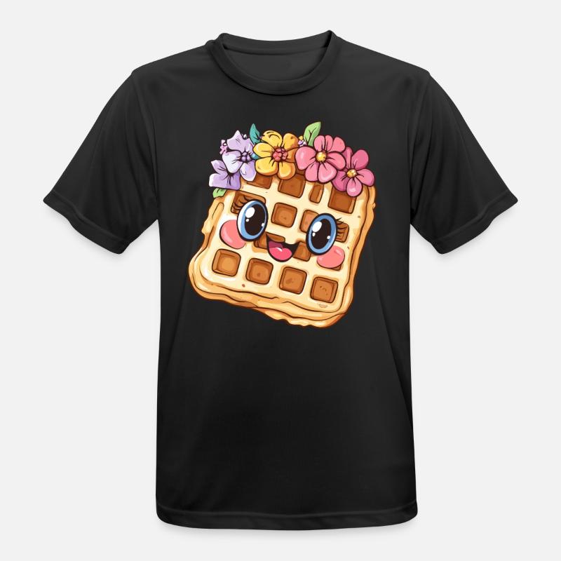 Gaufre aux fleurs - T-shirt respirant Homme - noir