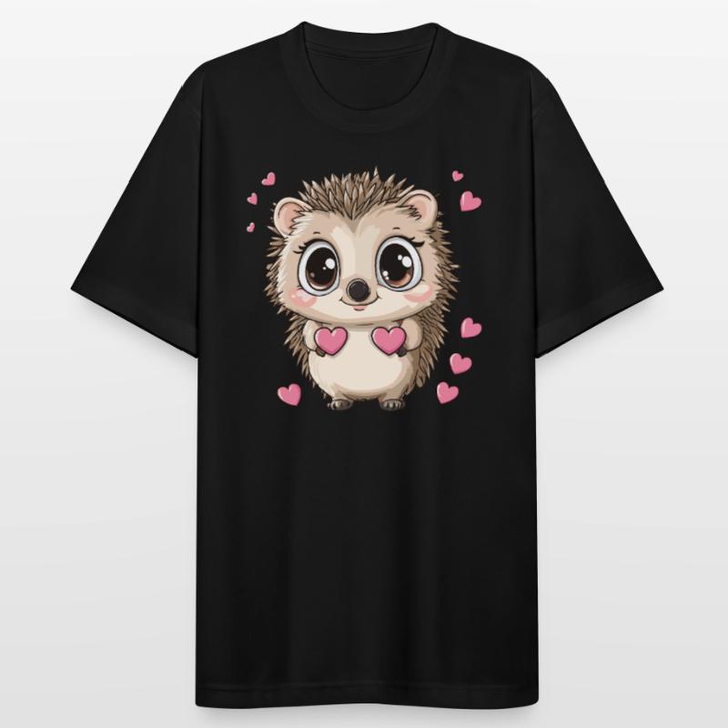 Igel mit Herzen Männer T-Shirt atmungsaktiv