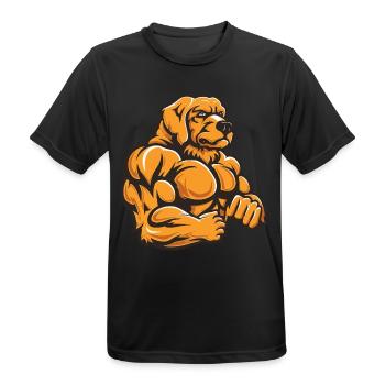 Golden Retriever Dog Muscles Bodybuilding - Men's Breathable T-Shirt - black - Front - AI Model Male 178 light (178cm)