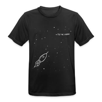 To The Moon And Back | Rakete | Partnerlook - Männer T-Shirt atmungsaktiv - Schwarz - Vorne - AI Model Male 178 light (178cm)
