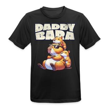 Daddybara Capybara Vater Papa - Männer T-Shirt atmungsaktiv - Schwarz - Vorne - AI Model Male 178 light (178cm)