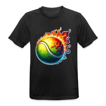 Tennisball - Männer T-Shirt atmungsaktiv - Schwarz - Vorne - AI Model Male 178 light (178cm)