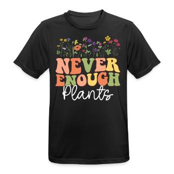 Never Enough Plants - Männer T-Shirt atmungsaktiv - Schwarz - Vorne - AI Model Male 178 light (178cm)