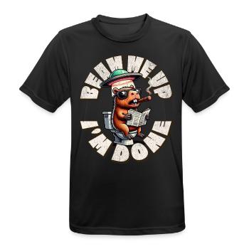 Beam Me Up I'm Done - Men's Breathable T-Shirt - black - Front - AI Model Male 178 light (178cm)