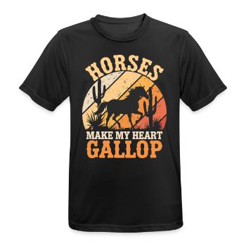 Les chevaux font galoper mon cœur - T-shirt respirant Homme - noir - Devant - AI Model Male 178 light (178cm)
