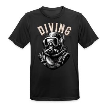 Diving - Männer T-Shirt atmungsaktiv - Schwarz - Vorne - AI Model Male 178 light (178cm)