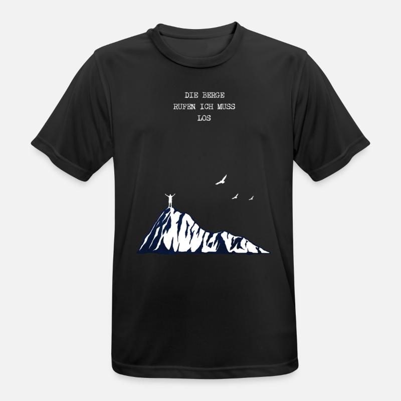 Wandern Minimalistisch - Männer T-Shirt atmungsaktiv - Schwarz