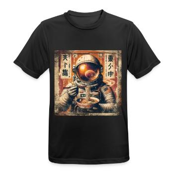 Astronaut Ramen - Men's Breathable T-Shirt - black - Front - AI Model Male 178 light (178cm)