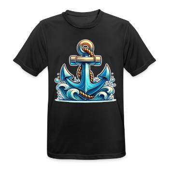 Ancre - T-shirt respirant Homme - noir - Devant - AI Model Male 178 light (178cm)