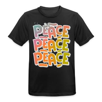 Peace Frieden - Männer T-Shirt atmungsaktiv - Schwarz - Vorne - AI Model Male 178 light (178cm)