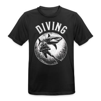 Taucher Tauchen - Männer T-Shirt atmungsaktiv - Schwarz - Vorne - AI Model Male 178 light (178cm)