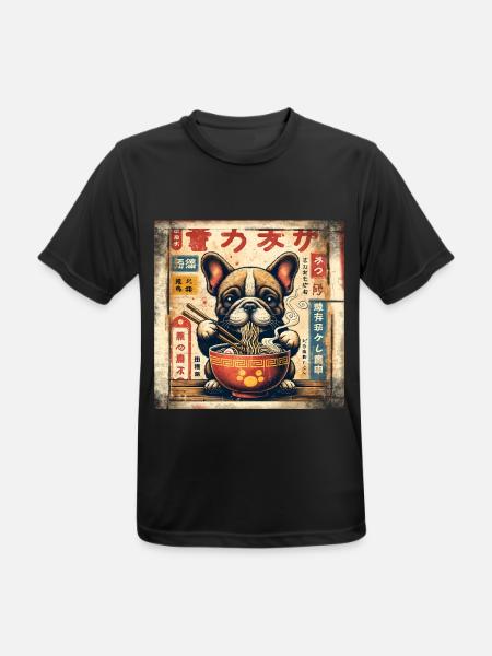 French Bulldog Ramen - Men's Breathable T-Shirt - black