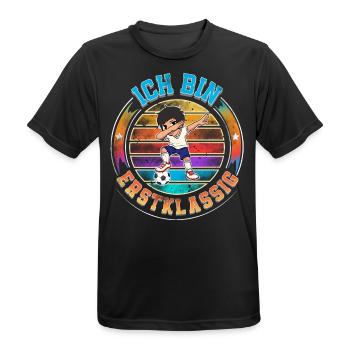 Ich Bin Erstklassig Einschulung - Männer T-Shirt atmungsaktiv - Schwarz - Vorne - AI Model Male 178 light (178cm)