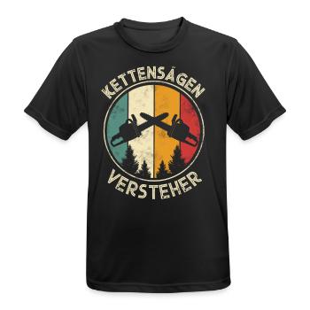 Holzfäller - Männer T-Shirt atmungsaktiv - Schwarz - Vorne - AI Model Male 178 light (178cm)