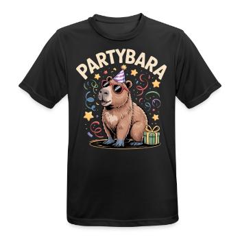 Partybara Capybara - Men's Breathable T-Shirt - black - Front - AI Model Male 178 light (178cm)