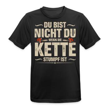 Holzfäller - Männer T-Shirt atmungsaktiv - Schwarz - Vorne - AI Model Male 178 light (178cm)