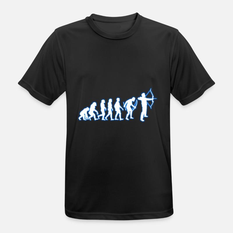Evolution Bogenschießen - Männer T-Shirt atmungsaktiv - Schwarz