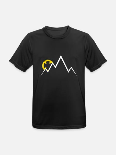 Mountain Bike Sonnenaufgang Berge Geschenk Sport - Herre T-shirt svedtransporterende - sort