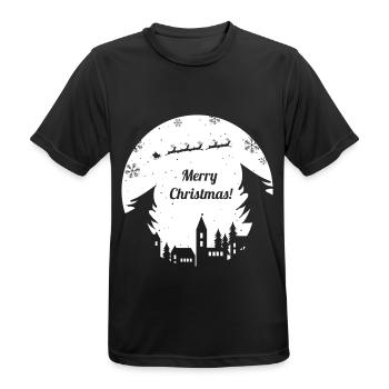Joyeux Noël, famille de l'Avent, Rennes, Noël - T-shirt respirant Homme - noir - Devant - AI Model Male 178 light (178cm)