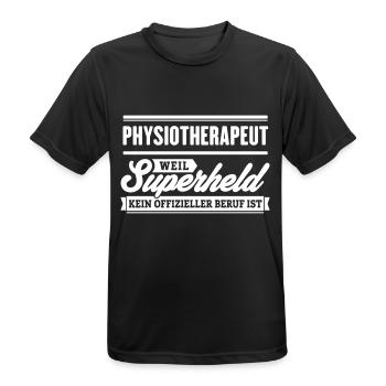 Superheld Physiotherapeut - Männer T-Shirt atmungsaktiv - Schwarz - Vorne - AI Model Male 178 light (178cm)