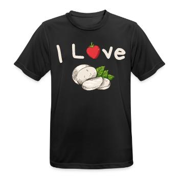 I Love Tomate Mozzarella - Männer T-Shirt atmungsaktiv - Schwarz - Vorne - AI Model Male 178 light (178cm)