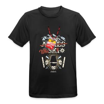 Apres Ski Team Whisky T Shirt - Männer T-Shirt atmungsaktiv - Schwarz - Vorne - AI Model Male 178 light (178cm)