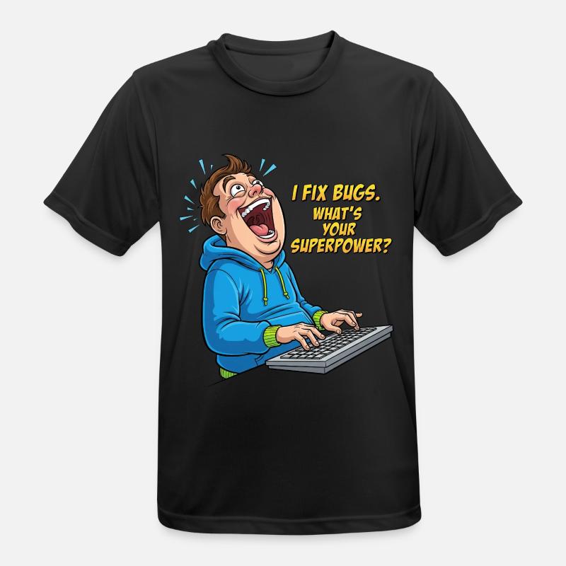 Bugfixer Power: Dein Superhelden-Skill! - Männer T-Shirt atmungsaktiv - Schwarz