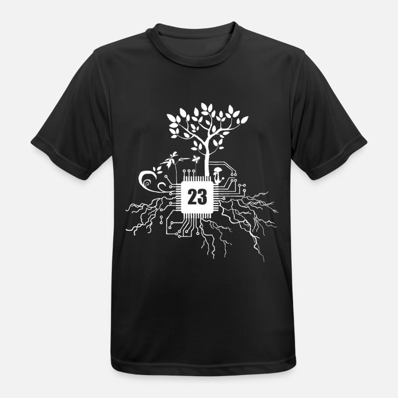 Freetek Microchip 23 - Männer T-Shirt atmungsaktiv - Schwarz