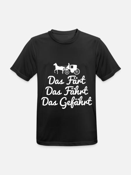 Das Pferd fährt Kutsche - Männer T-Shirt atmungsaktiv - Schwarz