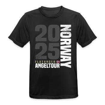 Flatanger Norwegen Angeltour 2025 - Männer T-Shirt atmungsaktiv - Schwarz - Vorne - AI Model Male 178 light (178cm)