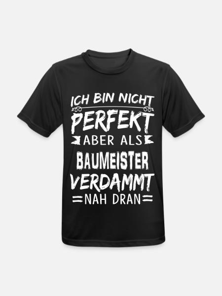 BAUMEISTER - Männer T-Shirt atmungsaktiv - Schwarz