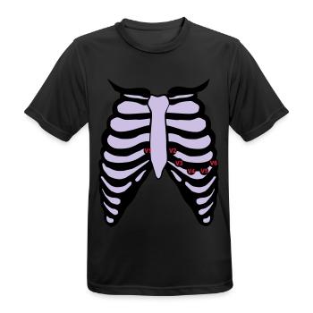 12 Kanal EKG - Männer T-Shirt atmungsaktiv - Schwarz - Vorne - AI Model Male 178 light (178cm)