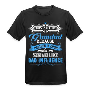 They Call Me Grandad Partner In Crime Funny - Men's Breathable T-Shirt - black - Front - AI Model Male 178 light (178cm)