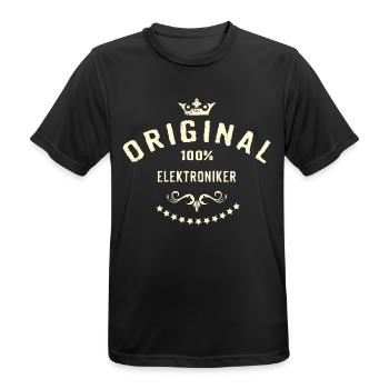 Original 100 Prozent Elektroniker - RAHMENLOS - Männer T-Shirt atmungsaktiv - Schwarz - Vorne - AI Model Male 178 light (178cm)